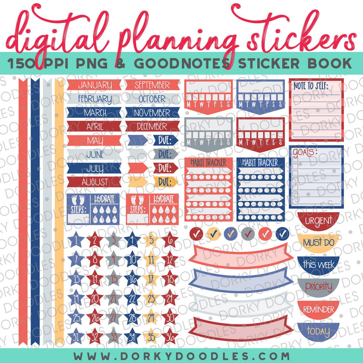 Patriotic Extra Digital Planner Stickers