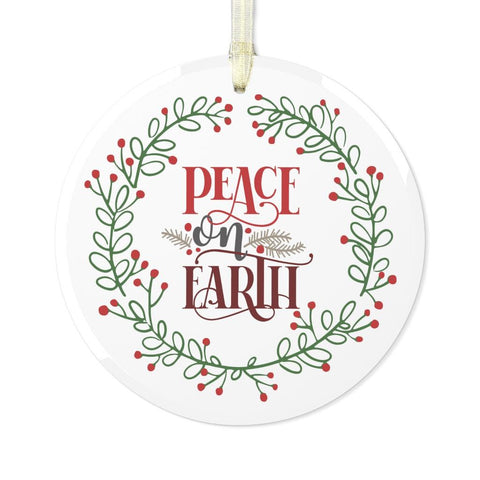 Peace on Earth Christmas Glass Ornament