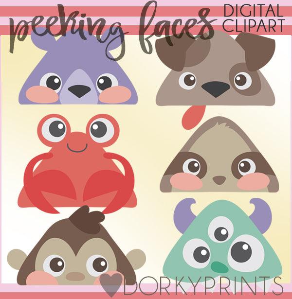 Peeking Animals Clipart – Dorky Doodles