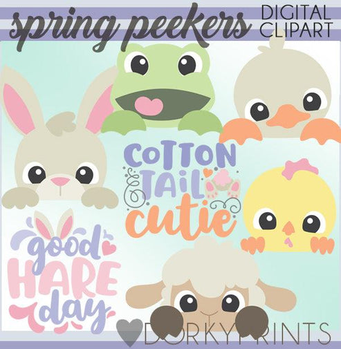Peeking Animals Spring Clipart – Dorky Doodles