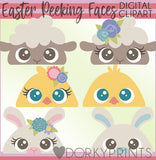 Peeking Easter Animals Spring Clipart