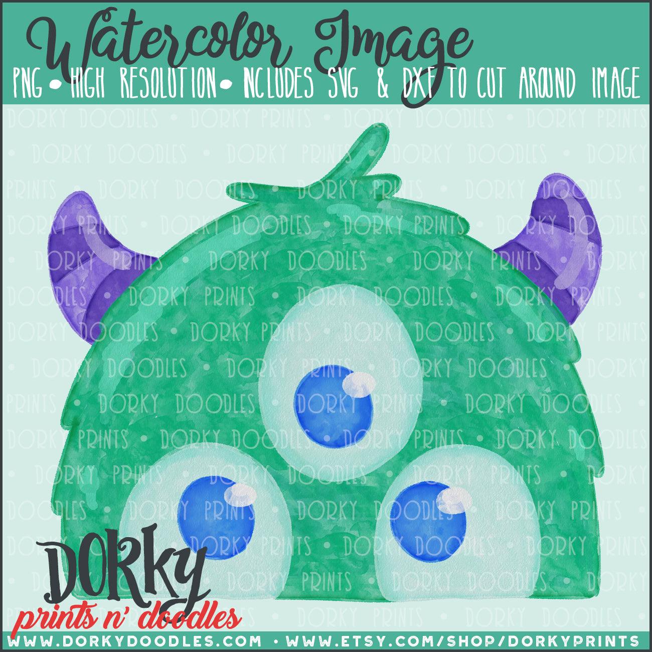 Peeking Monster Watercolor PNG
