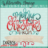 Personalize a Merry Christmas Watercolor PNG