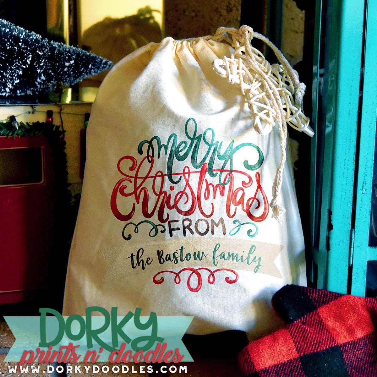Personalize a Merry Christmas Watercolor PNG