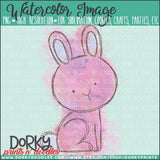 Pink Bunny Splatter Watercolor PNG