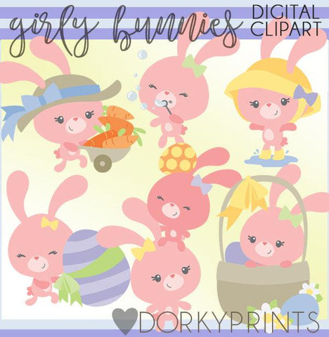 Pink Bunny Spring Clipart