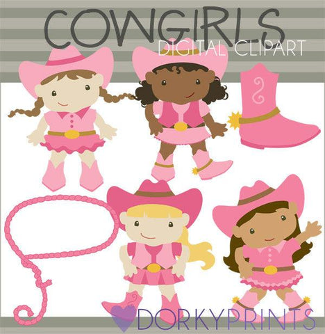 Pink Cowgirl Kid Clipart