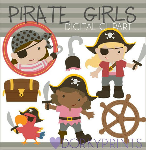 Pirate Girls Kid Clipart