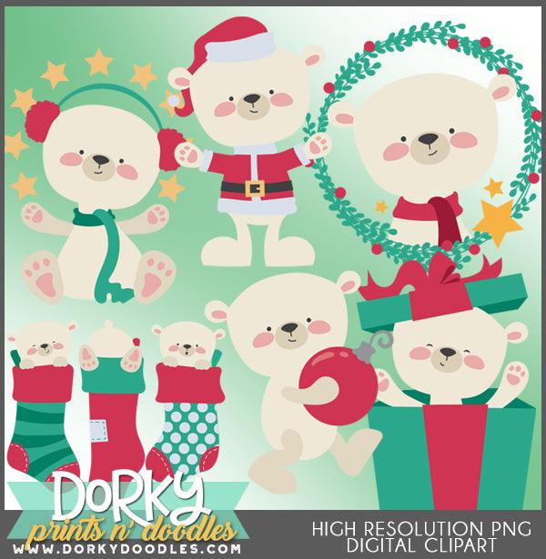 Polar Bear Christmas Clipart