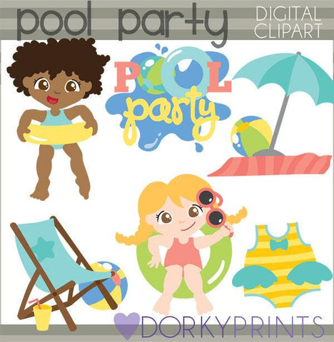 Pool Party Summer Clipart