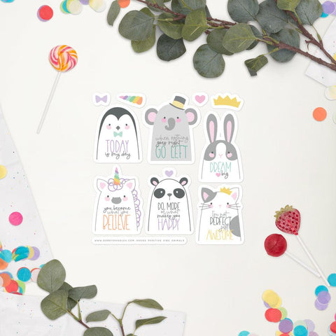 Positive Vibe Animals Stickers Sheet