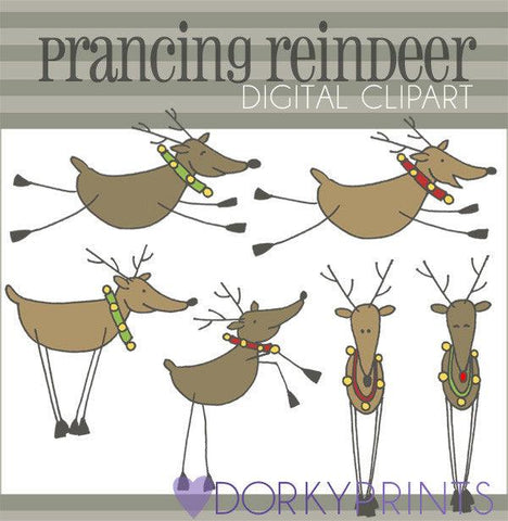 Prancing Reindeer Christmas Clipart