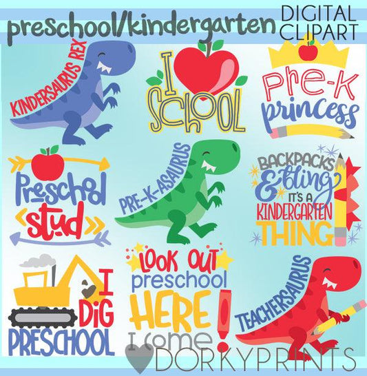 Preschool Kindergarten Back to School Clipart