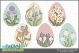 Pretty Floral Easter Eggs Spring Clipart - Dorky Doodles