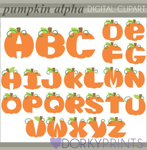 Pumpkin Alphabet Clipart
