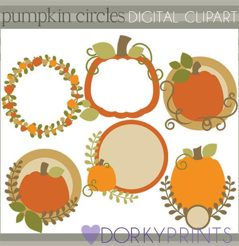 Pumpkin Circle Frames Thanksgiving Clipart