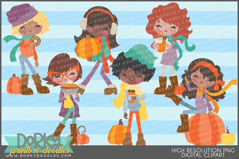 Pumpkin Spice Girls Thanksgiving Clipart