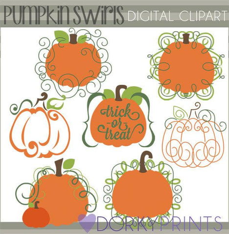 Pumpkin Swirls Halloween Clipart