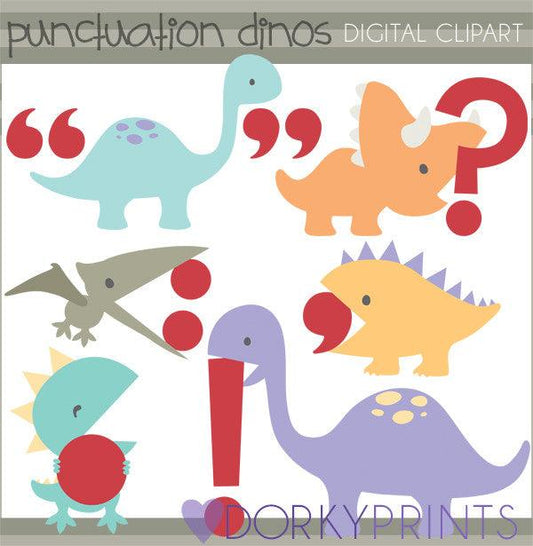 Punctuation Dinosaurs School Clipart