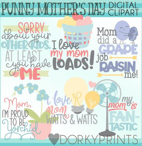 Punny Mother's Day Word Art Holiday Clipart