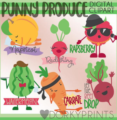 Punny Produce Food Clipart