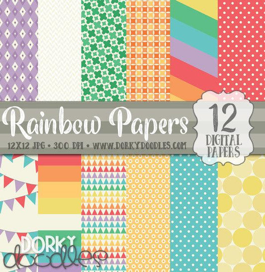 Rainbow Digital Paper Pack