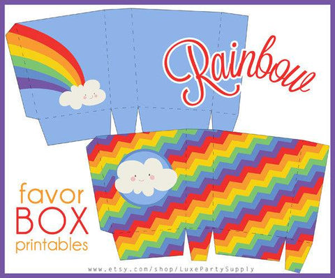 Rainbow Treat Boxes Birthday Party Printables