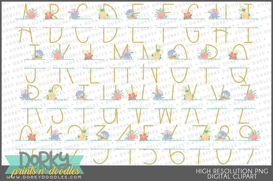 Rall Monogram Beach Alphabet Clipart