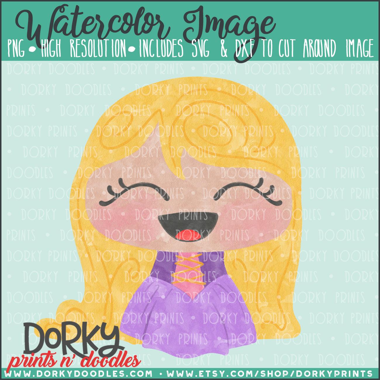 Rapunzel Princess Watercolor PNG
