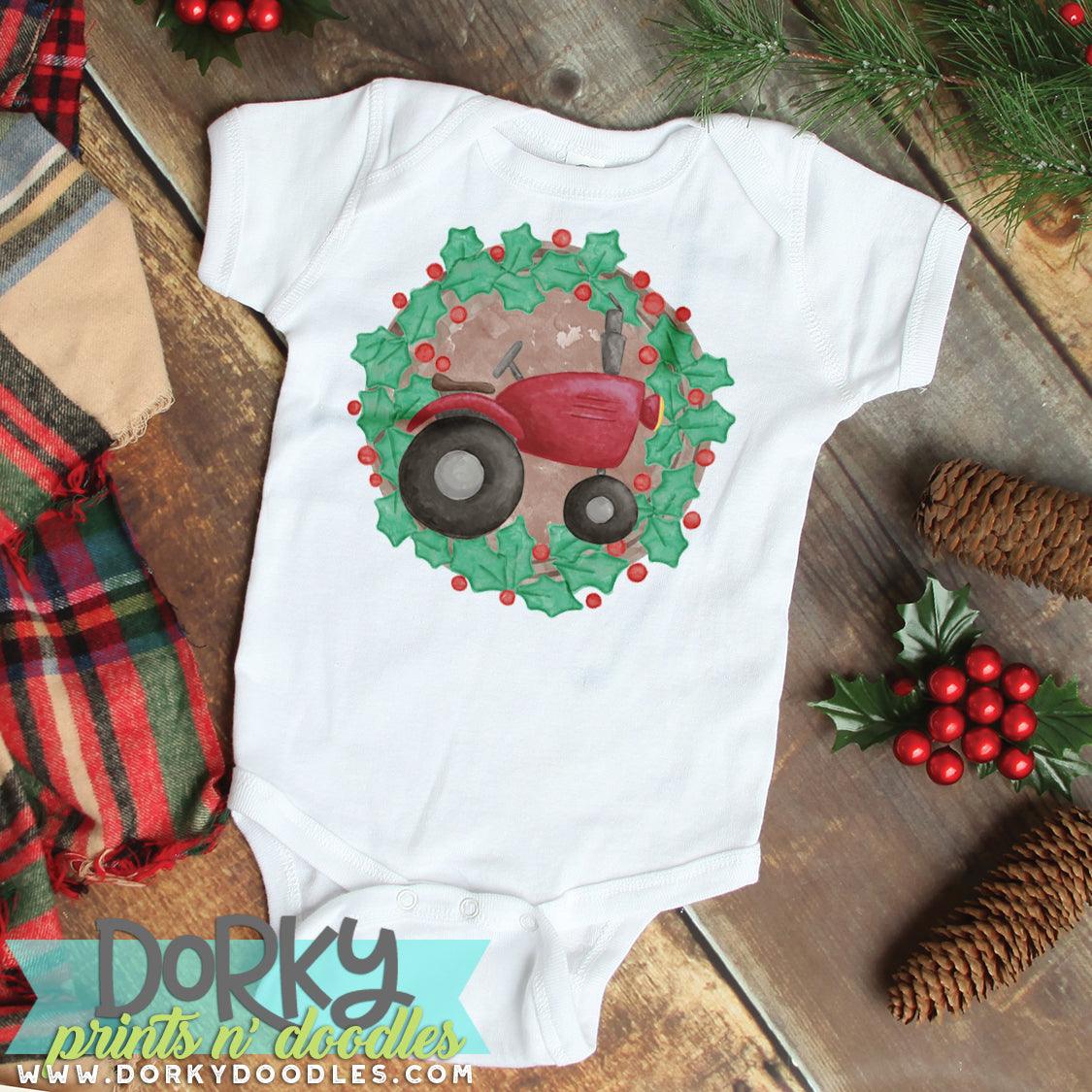 Red Tractor Watercolor PNG
