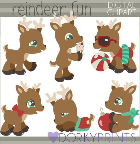 Reindeer Fun Christmas Clipart
