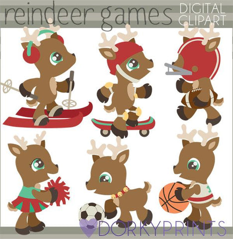 Reindeer Games Christmas Clipart