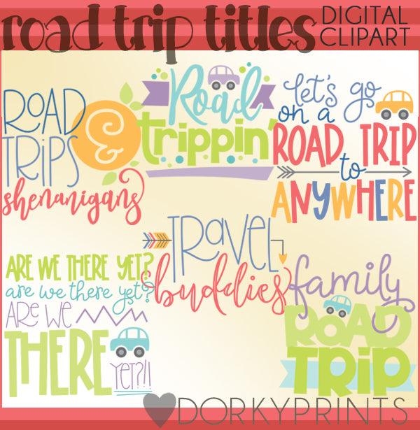 Road Trip Word Art Clipart