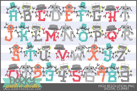 Robot Alphabet Clipart