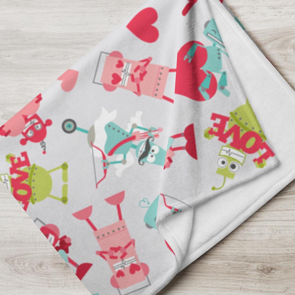 Robot Love Throw Blanket