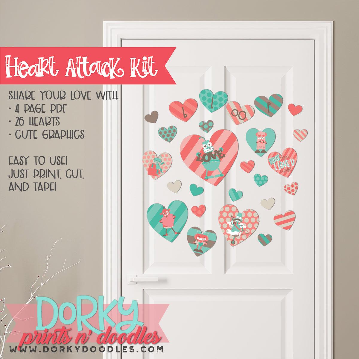 Robot Valentine "Heart Attack" Holiday Printables