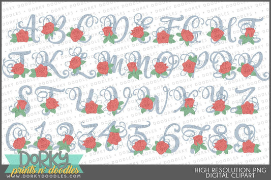 Rose Alphabet Clipart