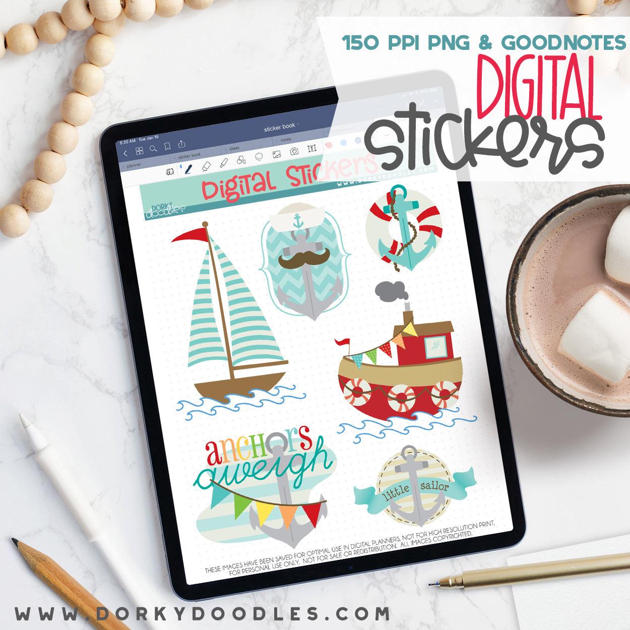 Sailboat Digital Planner Stickers