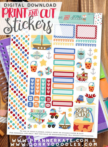 Sailing Print and Cut Planner Stickers