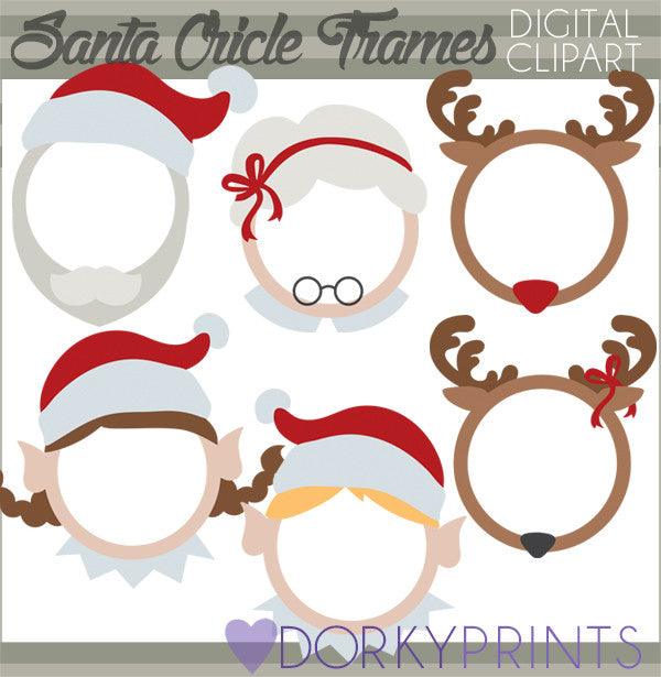 Santa and Elf Frames Christmas Clipart