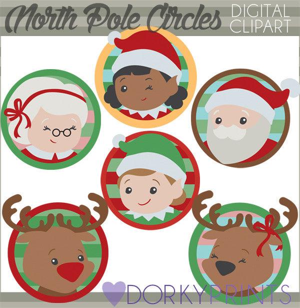 Santa and Elves Christmas Clipart