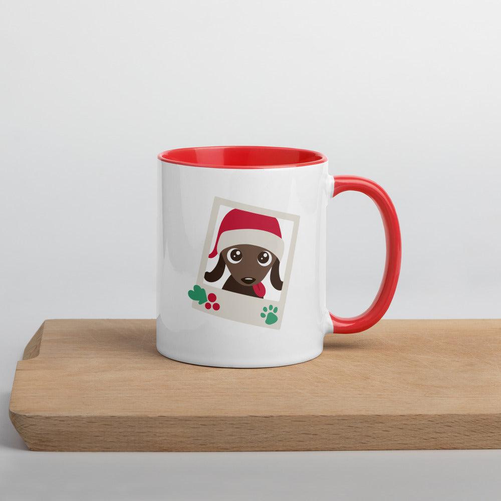 Santa Paws Christmas Mug with Red Inside