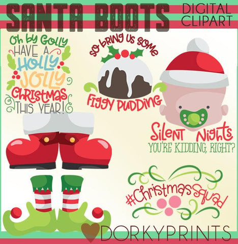 Santa's Boots Christmas Clipart