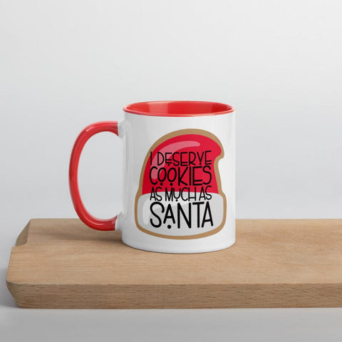 Santa's Cookies Christmas Mug with Red Inside