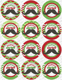 "Santa's Secret Stache" Circle Tags Holiday Printables