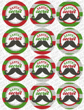 "Santa's Secret Stache" Mason Jar Lid Labels Holiday Printables