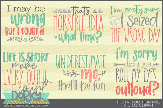 Sarcastic Sayings Clipart