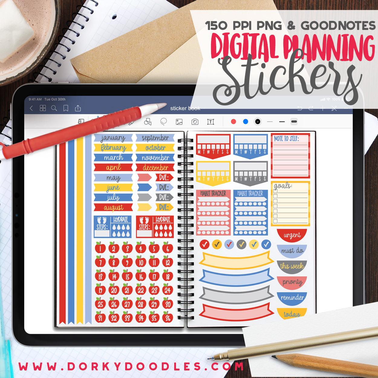 School Puns Extra Digital Planner Stickers