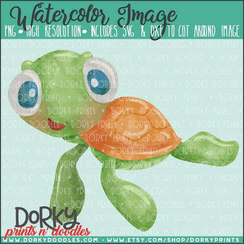 Sea Turtle Watercolor PNG