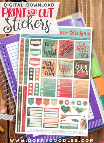 Shabby Chic Print and Cut Planner Stickers